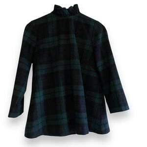 Tuckernuck Black Watch Tartan Plaid Faye Blouse Wool Blend Women' Size Medium